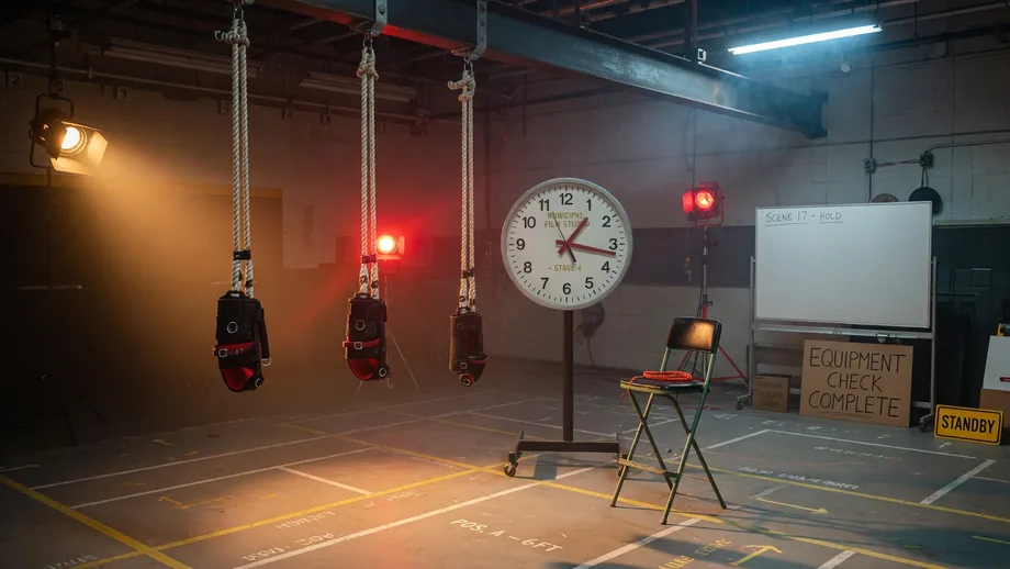 Predicament rope hold with two loads one body under clock